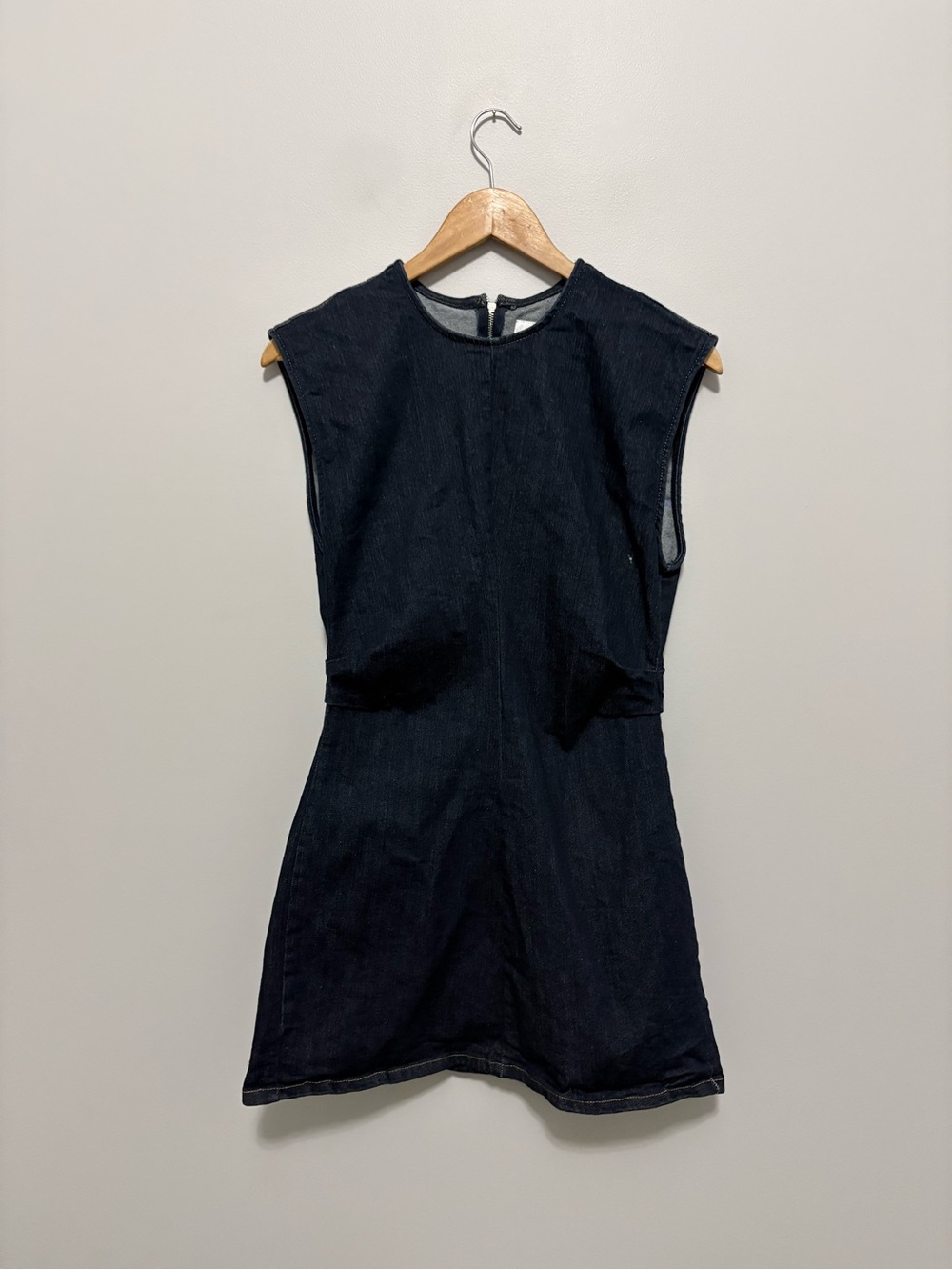 Zara Sleeveless Denim Modern Minimalist Mini Dress - Picture 2 of 6